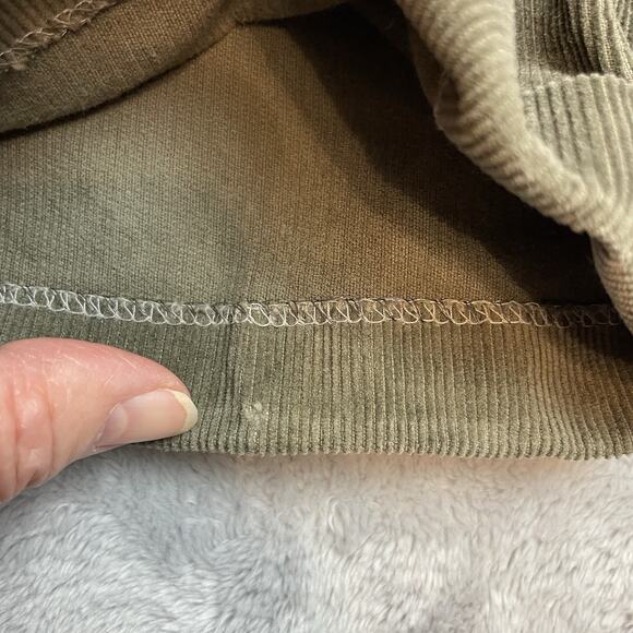 Vtg Lands End Corduroy Pants Mens 38R Olive Green 100% Cotton Pleated Cuffed - Picture 10 of 11